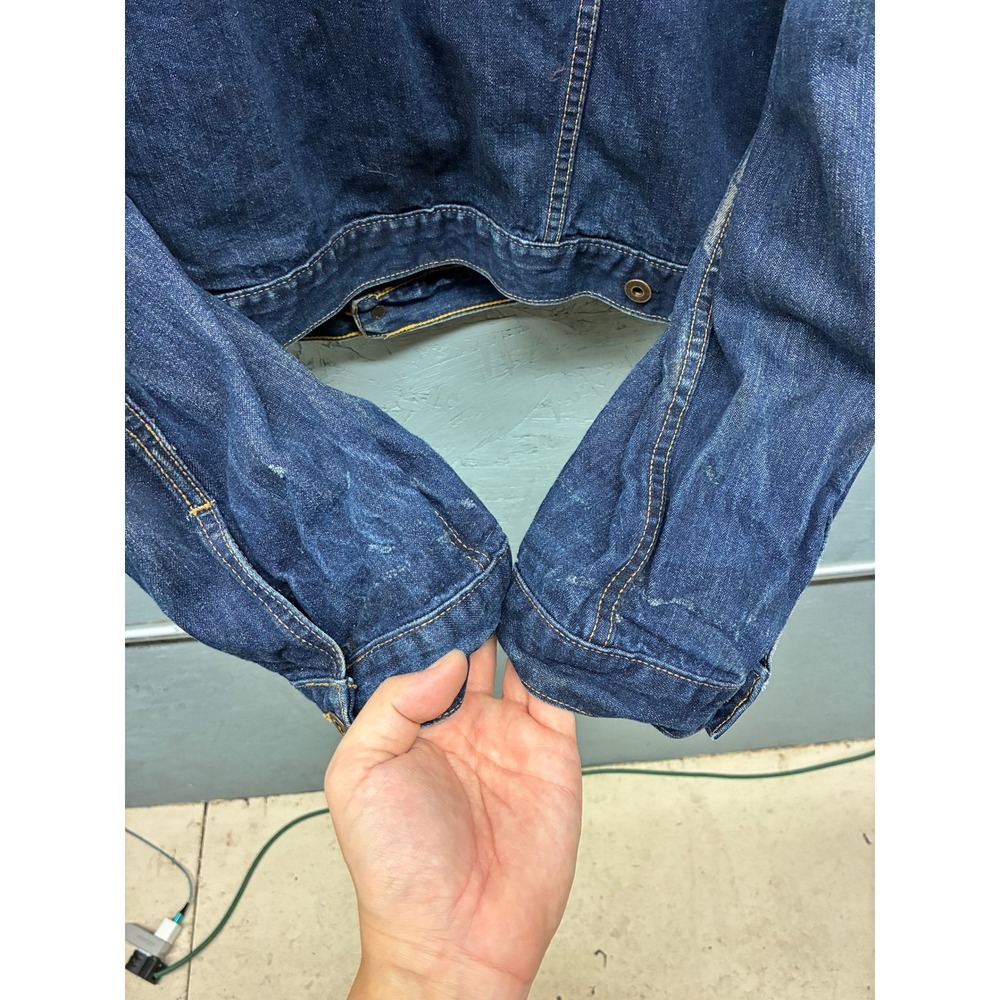 Abercrombie & Fitch Denim Jacket Men's XL Blue Trucker Distressed Vintage - Picture 6 of 12